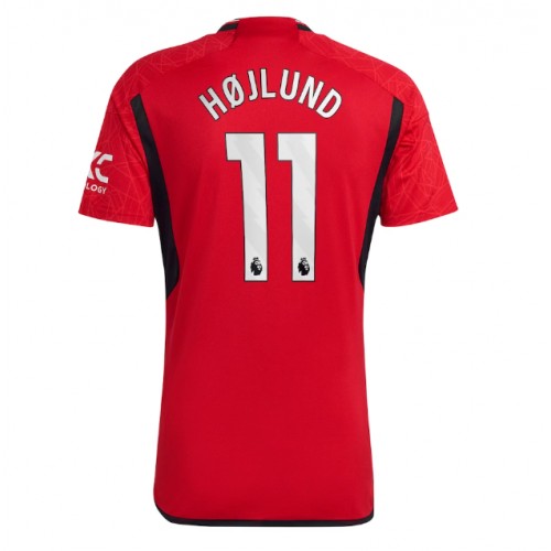 Fotballdrakt Herre Manchester United Rasmus Hojlund #11 Hjemmedrakt 2023-24 Kortermet